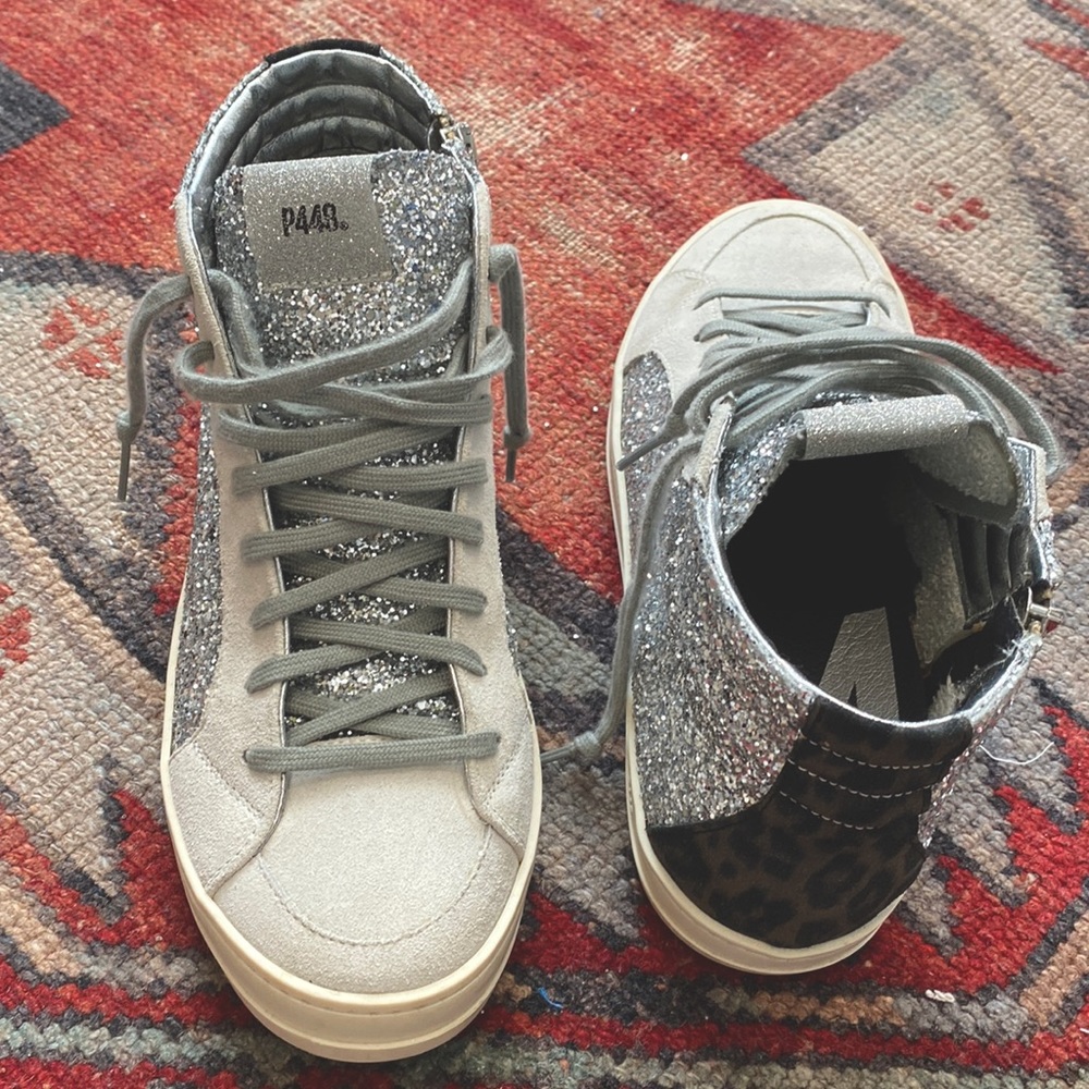 P448 glitter high top skate sneaker 38